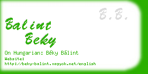 balint beky business card
