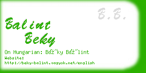 balint beky business card